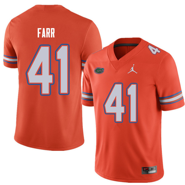 Jordan Brand Men #41 Ryan Farr Florida Gators College Football Jerseys Sale-Orange - Click Image to Close